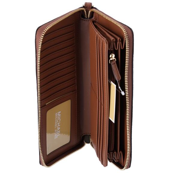 Michael Kors Jet Set Travel Large Continental Pebbled Leather Wallet Luggage - Picture 5 of 5